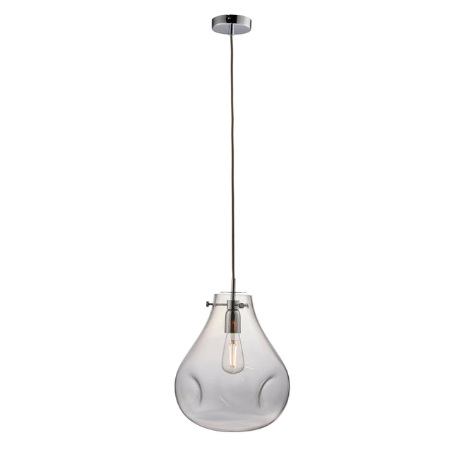 Endon Lighting - 94521 - Endon Lighting 94521 Utopia Indoor Pendant Light Clear glass & chrome plate Dimmable