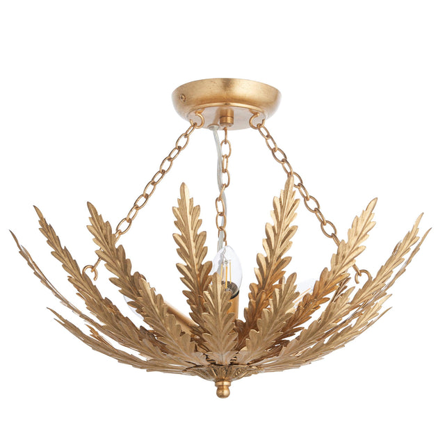 Endon Lighting - 95039 - Endon Lighting 95039 Delphine Indoor Flush Light Gold leaf Dimmable