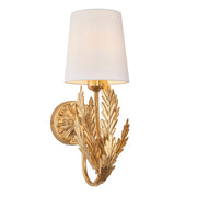 Endon Lighting - 95040 - Endon Lighting 95040 Delphine Indoor Wall Light Gold leaf & ivory cotton fabric Dimmable