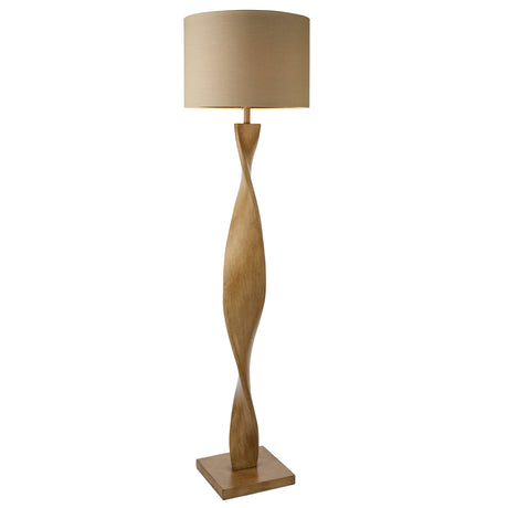 Endon Lighting - 95454 - Endon Lighting 95454 Abia Indoor Floor Lamps Oak effect resin & natural linen Non-dimmable