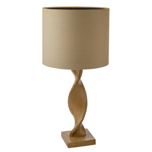 Endon Lighting - 95455 - Endon Lighting 95455 Abia Indoor Table Lamps Oak effect resin & natural linen Non-dimmable