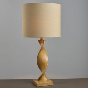 Endon Lighting - 95455 - Endon Lighting 95455 Abia Indoor Table Lamps Oak effect resin & natural linen Non-dimmable