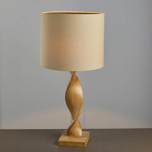 Endon Lighting - 95455 - Endon Lighting 95455 Abia Indoor Table Lamps Oak effect resin & natural linen Non-dimmable