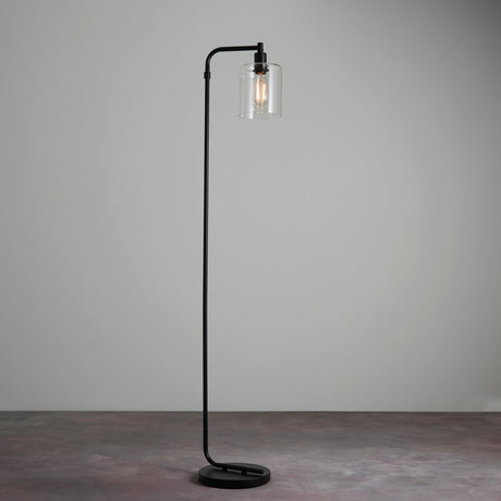 Endon Lighting - 95456 - Endon Lighting 95456 Toledo Indoor Floor Lamps Matt black & clear glass Non-dimmable
