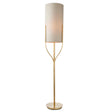 Endon Lighting - 95466 - Endon Lighting 95466 Fraser Indoor Floor Lamps Satin brass plate & natural linen mix fabric Non-dimmable