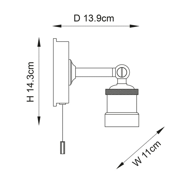 Endon Lighting - 95505 - Endon Lighting 95505 Miller 1lt Wall Bathroom light fitting Chrome plate