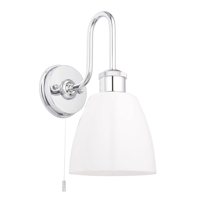 Endon Lighting - 95506 - Endon Lighting 95506 Piper 1lt Wall Bathroom light fitting Chrome plate & gloss opal glass