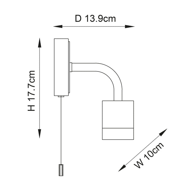 Endon Lighting - 95511 - Endon Lighting 95511 Modern 1lt Wall Bathroom light fitting Chrome plate