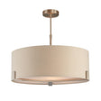 Endon Lighting - 95834 - Endon Lighting 95834 Hayfield Indoor Pendant Light Satin nickel plate & grey fabric Dimmable