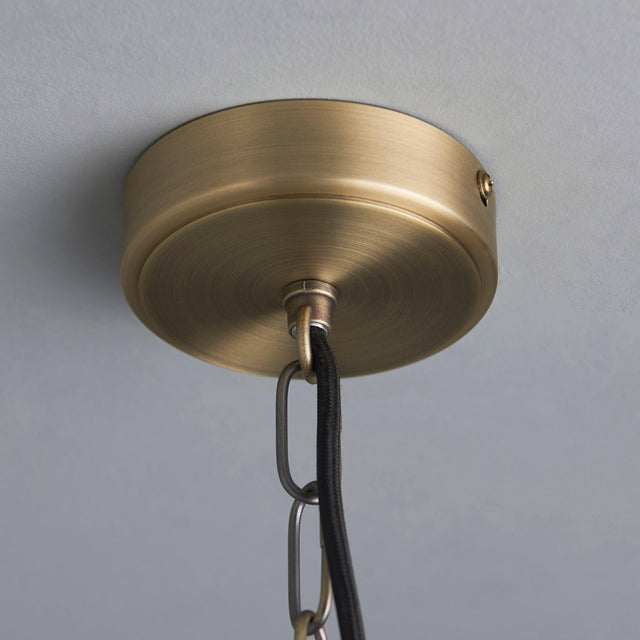 Endon Lighting - 95835 - Endon Lighting 95835 Hurst Indoor Pendant Light Matt antique brass plate & clear glass Dimmable