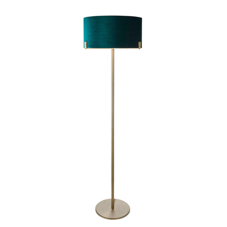 Endon Lighting - 95838 - Endon Lighting 95838 Hayfield Indoor Floor Lamps Matt antique brass plate & green velvet Non-dimmable