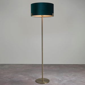 Endon Lighting - 95838 - Endon Lighting 95838 Hayfield Indoor Floor Lamps Matt antique brass plate & green velvet Non-dimmable