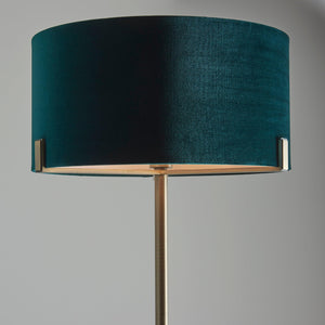 Endon Lighting - 95838 - Endon Lighting 95838 Hayfield Indoor Floor Lamps Matt antique brass plate & green velvet Non-dimmable