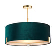 Endon Lighting - 95839 - Endon Lighting 95839 Hayfield Indoor Pendant Light Matt antique brass plate & green velvet Dimmable