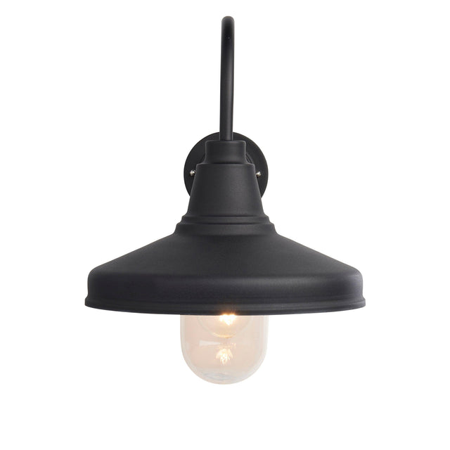 Endon Lighting - 95899 - Endon Lighting 95899 Farmhouse Outdoor Wall Light Textured black & clear glass Dimmable