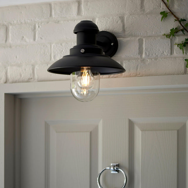 Endon Lighting - 95982 - Endon Lighting 95982 Hereford Outdoor Wall Light Matt black & clear glass Dimmable