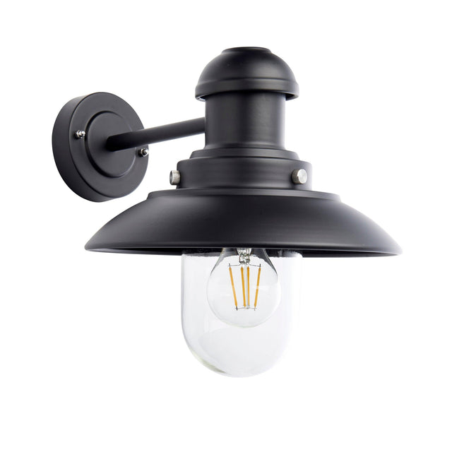 Endon Lighting - 95982 - Endon Lighting 95982 Hereford Outdoor Wall Light Matt black & clear glass Dimmable