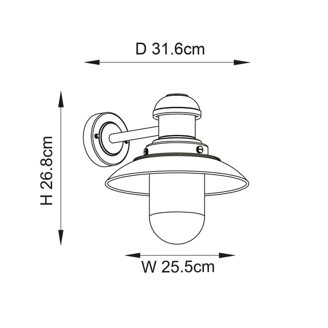 Endon Lighting - 95982 - Endon Lighting 95982 Hereford Outdoor Wall Light Matt black & clear glass Dimmable