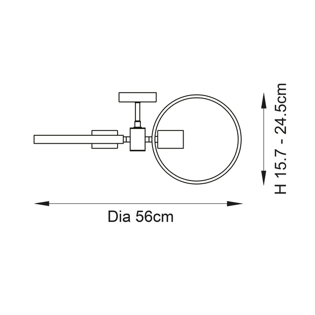 Endon Lighting - 96001 - Endon Lighting 96001 Merola Bathroom Semi flush Light Chrome plate & clear faceted acrylic Dimmable