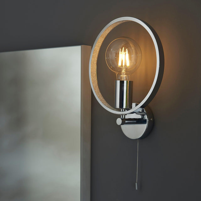 Endon Lighting - 96002 - Endon Lighting 96002 Merola Bathroom Wall Light Chrome plate & clear faceted acrylic Dimmable