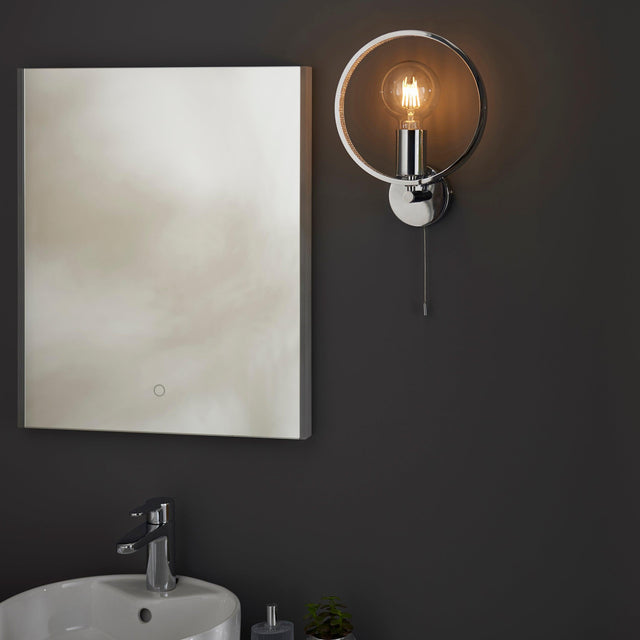 Endon Lighting - 96002 - Endon Lighting 96002 Merola Bathroom Wall Light Chrome plate & clear faceted acrylic Dimmable