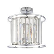 Endon Lighting - 96022 - Endon Lighting 96022 Hamilton Bathroom Semi flush Light Chrome plate & clear crystal glass Dimmable