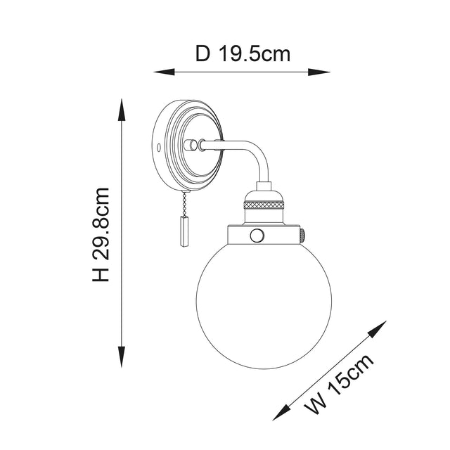 Endon Lighting - 96129 - Endon Lighting 96129 Cheswick Bathroom Wall Light Chrome plate & clear glass Non-dimmable