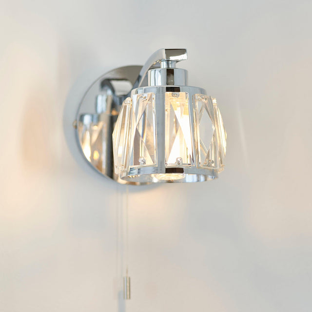 Endon Lighting - 96135 - Endon Lighting 96135 Ria Bathroom Wall Light Chrome plate & clear crystal glass Non-dimmable