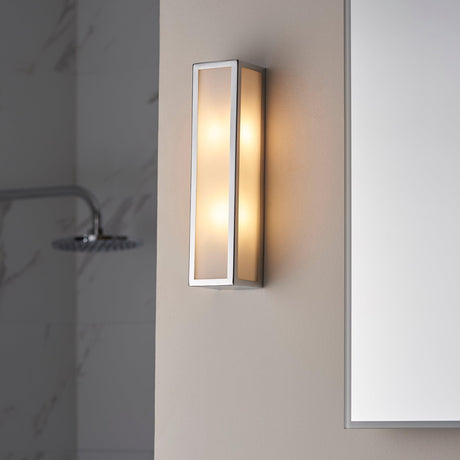 Endon Lighting - 96137 - Endon Lighting 96137 Newham Bathroom Wall Light Chrome plate & frosted glass Dimmable