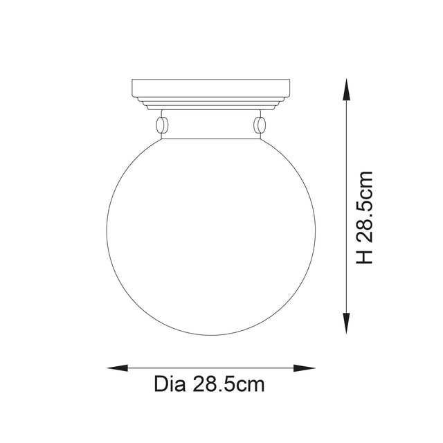 Endon Lighting - 96138 - Endon Lighting 96138 Cheswick Bathroom Flush Light Chrome plate & clear glass Dimmable