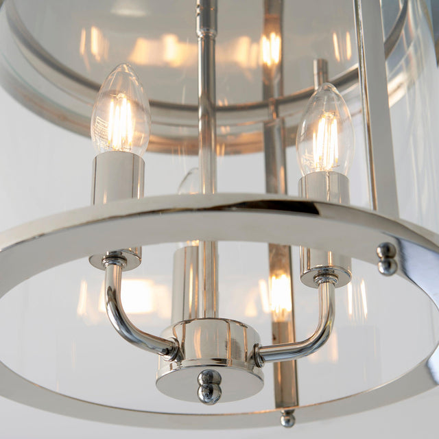 Endon Lighting - 96153 - Endon Lighting 96153 Hampworth Indoor Flush Light Bright nickel plate & clear glass Dimmable