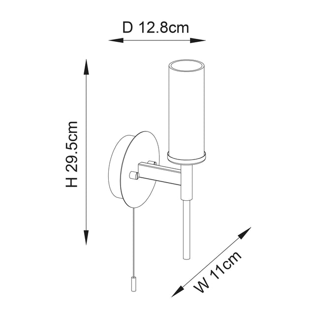 Endon Lighting - 96163 - Endon Lighting 96163 Talo Bathroom Wall Light Satin brass plate & clear ribbed glass Non-dimmable