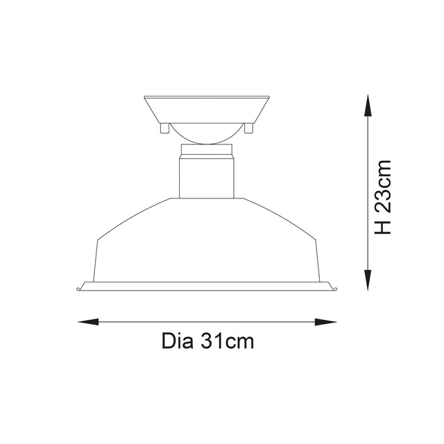 Endon Lighting - 96181 - Endon Lighting 96181 Darton Indoor Semi flush Light Bright nickel plate Dimmable