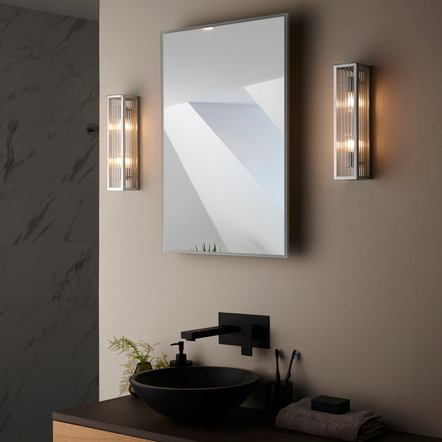 Endon Lighting - 96220 - Endon Lighting 96220 Newham Bathroom Wall Light Chrome plate & clear ribbed glass Dimmable