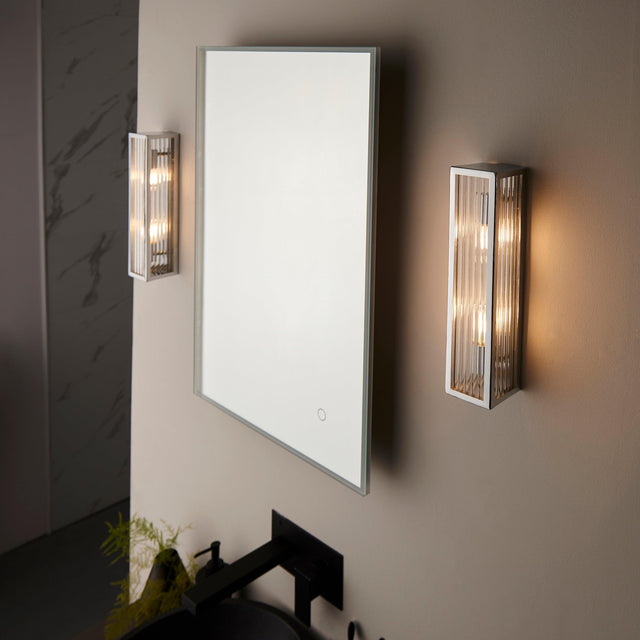 Endon Lighting - 96220 - Endon Lighting 96220 Newham Bathroom Wall Light Chrome plate & clear ribbed glass Dimmable