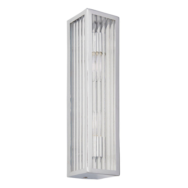 Endon Lighting - 96220 - Endon Lighting 96220 Newham Bathroom Wall Light Chrome plate & clear ribbed glass Dimmable