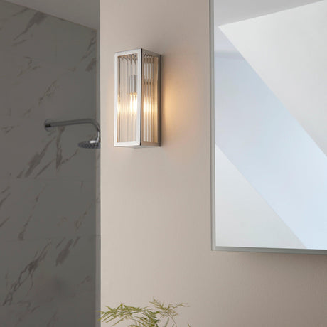 Endon Lighting - 96221 - Endon Lighting 96221 Newham Bathroom Wall Light Chrome plate & clear ribbed glass Dimmable