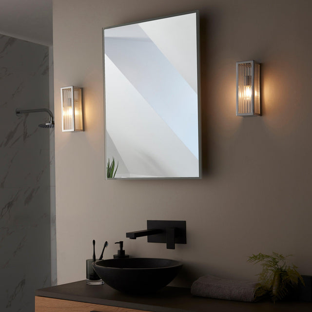 Endon Lighting - 96221 - Endon Lighting 96221 Newham Bathroom Wall Light Chrome plate & clear ribbed glass Dimmable