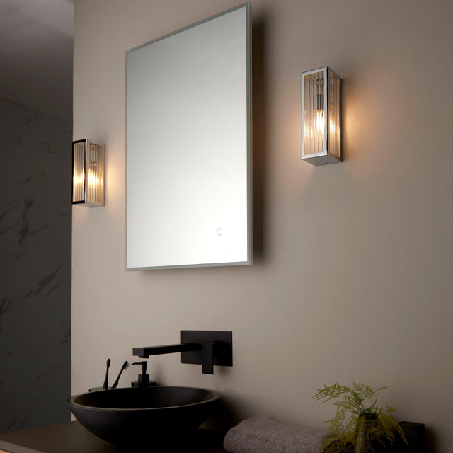 Endon Lighting - 96221 - Endon Lighting 96221 Newham Bathroom Wall Light Chrome plate & clear ribbed glass Dimmable