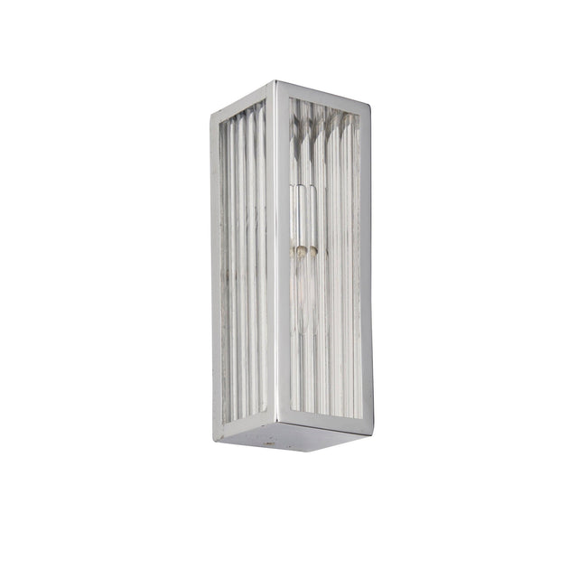 Endon Lighting - 96221 - Endon Lighting 96221 Newham Bathroom Wall Light Chrome plate & clear ribbed glass Dimmable