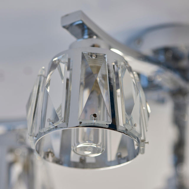 Endon Lighting - 96454 - Endon Lighting 96454 Ria Bathroom Semi flush Light Chrome plate & clear crystal glass Dimmable