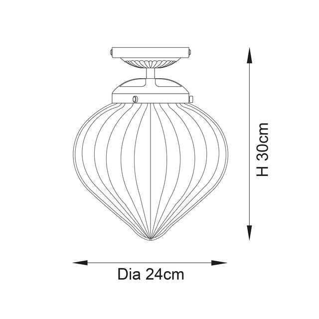 Endon Lighting - 96489 - Endon Lighting 96489 Cheston Bathroom Flush Light Chrome plate & clear ribbed glass Dimmable