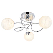 Endon Lighting - 96641 - Endon Lighting 96641 Delos Indoor Semi flush Light Chrome plate & white confetti glass Dimmable