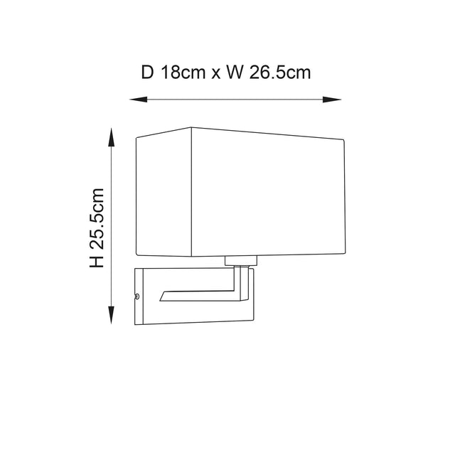 Endon Lighting - 96751-CH - Endon Lighting 96751-CH Piccolo Indoor Wall Light Chrome plate & white fabric Dimmable