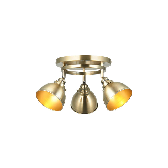 Endon Lighting - 96802 - Endon Lighting 96802 Wyatt Indoor Spot Light Antique brass plate Dimmable