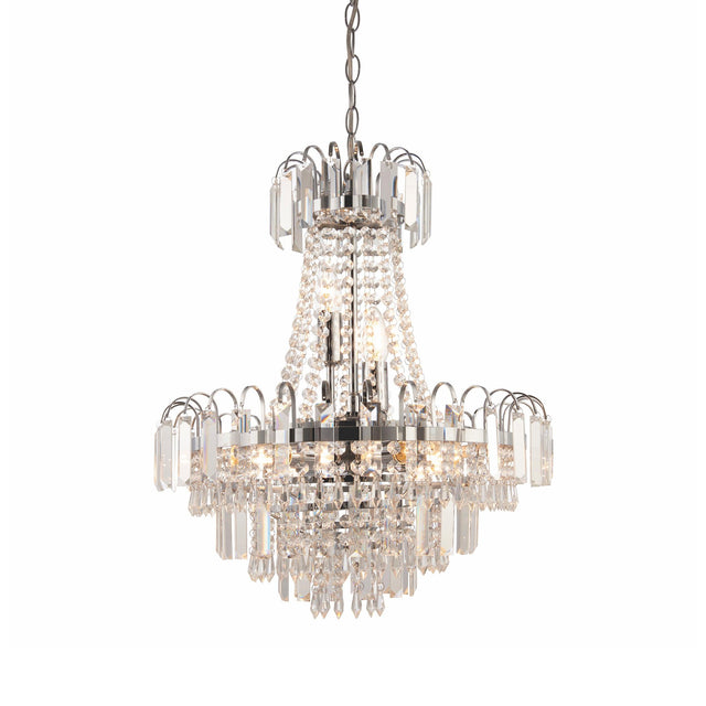 Endon Lighting - 96826-CH - Endon Lighting 96826-CH Amadis Indoor Pendant Light Clear glass & chrome plate Dimmable