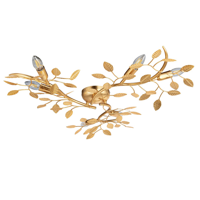 Endon Lighting - 96830 - Endon Lighting 96830 Linette 6lt Flush Indoor light fitting Gold leaf