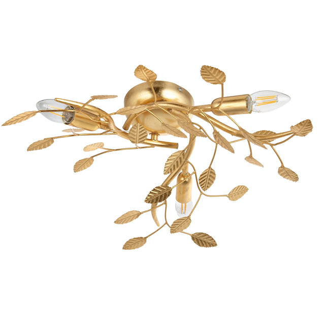 Endon Lighting - 96831 - Endon Lighting 96831 Linette 3lt Flush Indoor light fitting Gold leaf