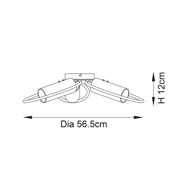 Endon Lighting - 96833 - Endon Lighting 96833 Amari Indoor Semi flush Light Chrome plate & clear glass Dimmable