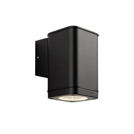 Endon Lighting - 96910 - Endon Lighting 96910 Milton Outdoor Wall Light Textured black & clear glass Dimmable